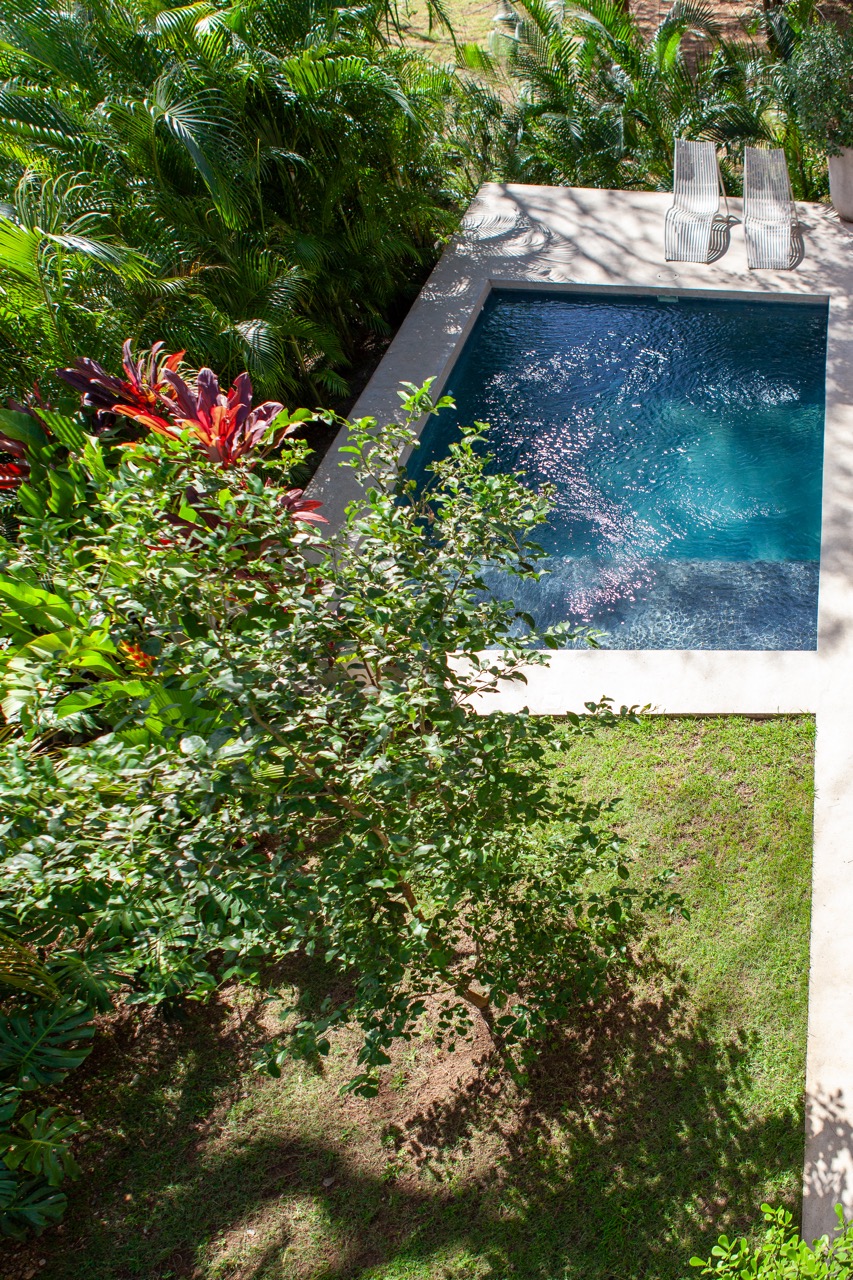 Villa Two pool and garden from above